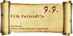 Filk Felicián névjegykártya