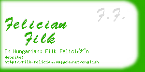 felician filk business card